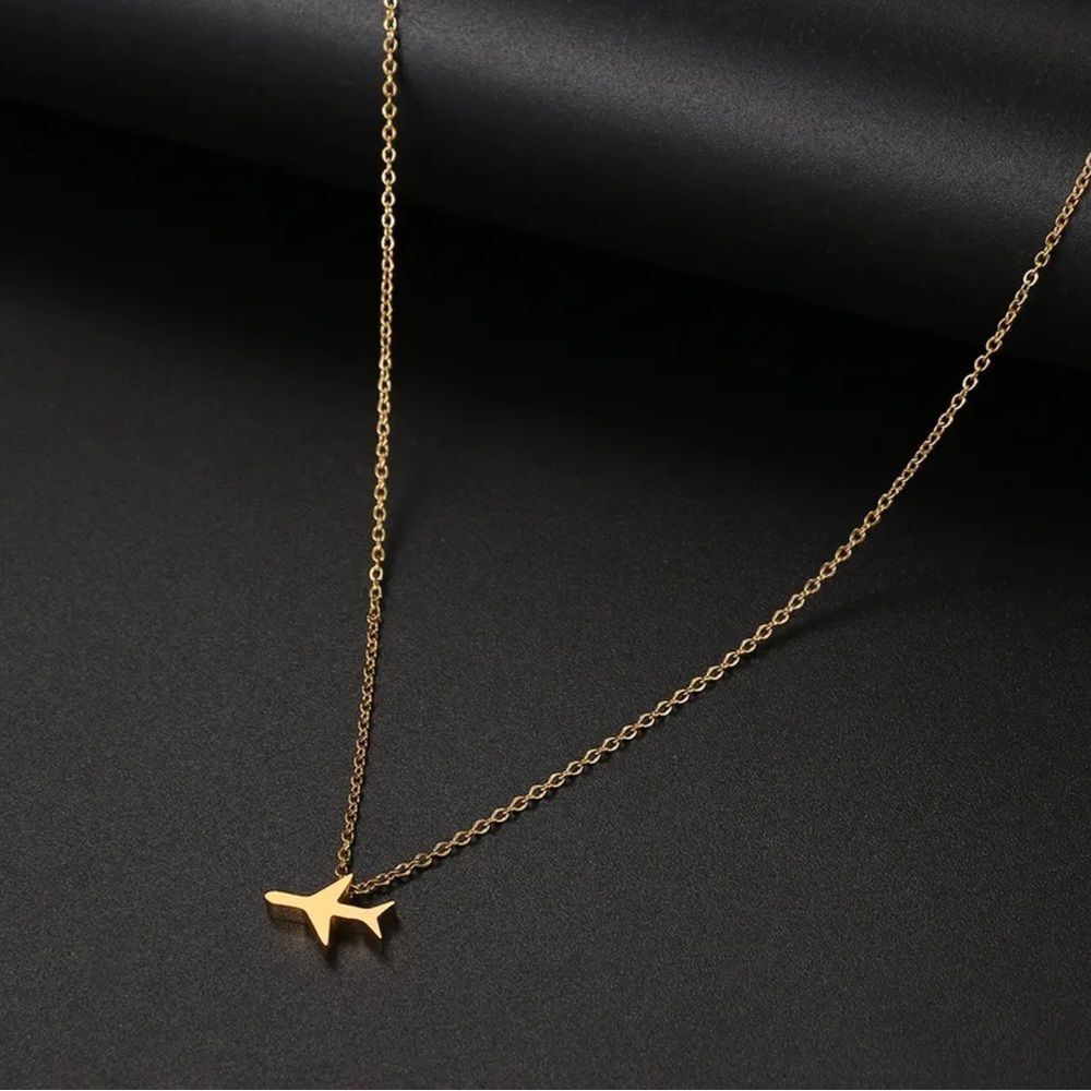Dainty Airplane Necklace, Travel Necklace, Gold Plane Necklace | , Travel - Picture 1 of 6